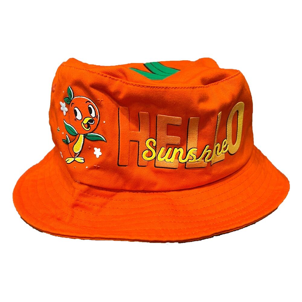 Disney World EPCOT 2021 Orange Bird Hello Sunshine Bucket Hat Spirit Jersey EUC